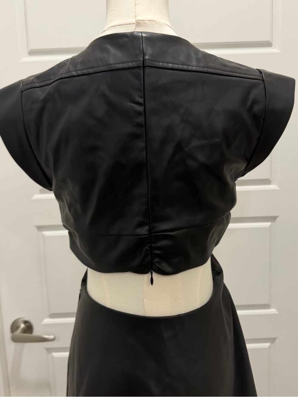 Jason Wu Black Faux Leather Mini Dress NWT - Picture 7 of 9